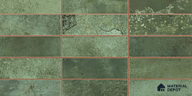 Faux Subway Look Luxuria Green R1 TL 09789 2 ft x 1 ft Glossy Finish Ceramic Wall Tile - 9 mm