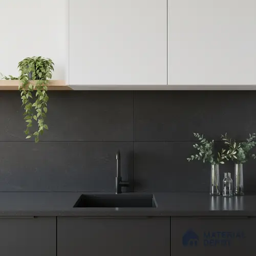 Plain Look Matt Black TL 09790 B 2 ft x 1 ft Matte Finish Ceramic Wall Tile - 9 mm