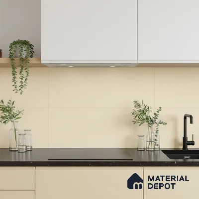 Plain Look Matt Ivory TL 09790 C 2 ft x 1 ft Matte Finish Ceramic Wall Tile - 9 mm
