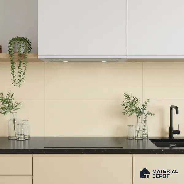 Plain Look Matt Ivory TL 09790 C 2 ft x 1 ft Matte Finish Ceramic Wall Tile - 9 mm
