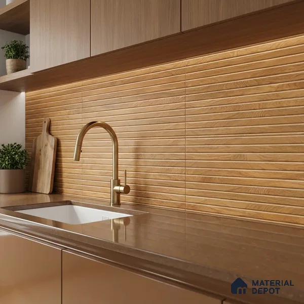 Wooden Punch Wall Tile 31605 HL 6 (P-135) TL 09791 B 2 ft x 1 ft Matte Finish Ceramic Tile - 9 mm