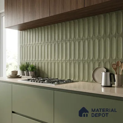 Faux Subway Look Luna Green TL 09792 C 2 ft x 1 ft Matte Finish Ceramic Wall Tile - 9 mm