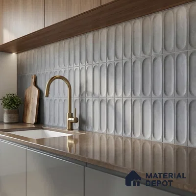 Faux Subway Wall Tile TL 09792 D Luna Grey 2 ft x 1 ft Matte Finish Ceramic Tile - 9 mm | Suitable For Kitchen Backsplash, Bathroom & Basin Accent
