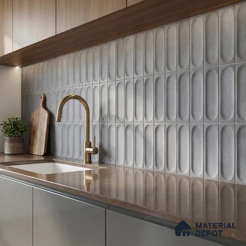 Highlighter Look Luna Grey TL 09792 D 2 ft x 1 ft Matte Finish Ceramic Wall Tile - 9 mm
