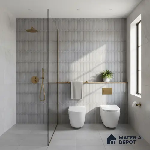 Highlighter Look Luna Grey TL 09792 D 2 ft x 1 ft Matte Finish Ceramic Wall Tile - 9 mm