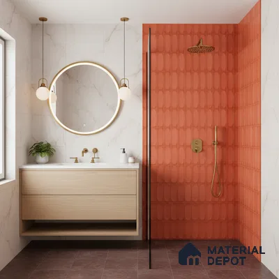 Faux Subway Look Luna Red TL 09792 E 2 ft x 1 ft Matte Finish Ceramic Wall Tile - 9 mm