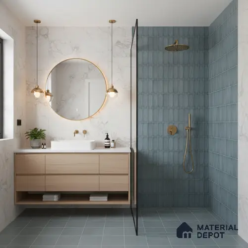 Faux Subway Look Luna Aqua TL 09792 2 ft x 1 ft Matte Finish Ceramic Wall Tile - 9 mm