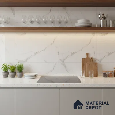 Marble Look Wall Tile 21555 L TL 09793 2 ft x 1 ft Glossy Finish Ceramic Tile - 9 mm