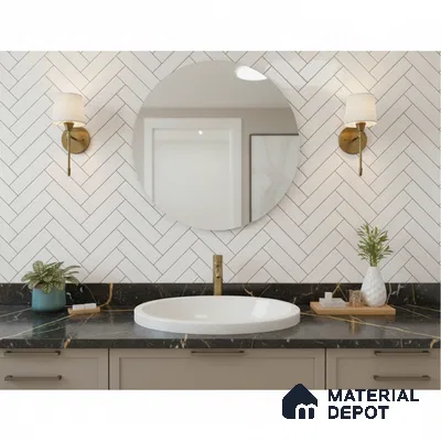 Faux Subway Look 22102 HL 1 TL 09794 2 ft x 1 ft Glossy Finish Ceramic Wall Tile - 9 mm