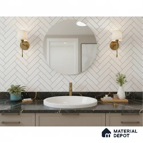 Faux Subway Look 22102 HL 1 TL 09794 2 ft x 1 ft Glossy Finish Ceramic Wall Tile - 9 mm
