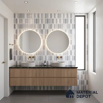 Faux Subway Look 31644 HL 1 TL 09797 B 2 ft x 1 ft Matte Finish Ceramic Wall Tile - 9 mm