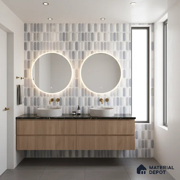 Faux Subway Look 31644 HL 1 TL 09797 B 2 ft x 1 ft Matte Finish Ceramic Wall Tile - 9 mm