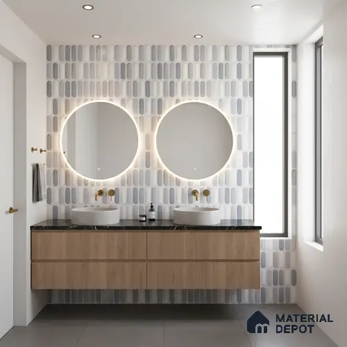 Faux Subway Look 31644 HL 1 TL 09797 B 2 ft x 1 ft Matte Finish Ceramic Wall Tile - 9 mm