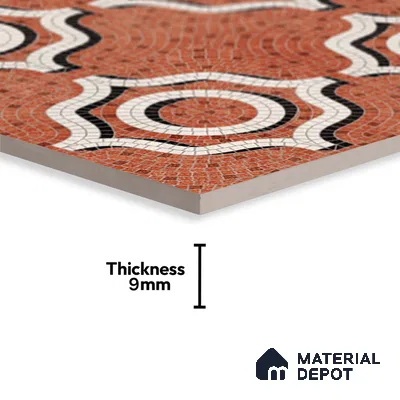 Faux Mosaic Wall & Floor Tile TL 09801  2 ft x 2 ft  Vitrified Matte Finish Tile - 9 mm | Ideal for Living Room, Bedroom, Bathroom, Kitchen