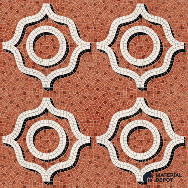 Faux Mosaic Wall & Floor Tile TL 09801 2 ft x 2 ft Vitrified Matte Finish Tile - 9 mm | Ideal for Living Room, Bedroom, Bathroom, Kitchen