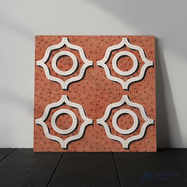 Faux Mosaic Wall & Floor Tile TL 09801 2 ft x 2 ft Vitrified Matte Finish Tile - 9 mm | Ideal for Living Room, Bedroom, Bathroom, Kitchen