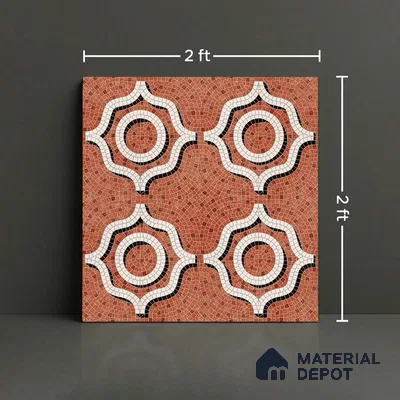 Faux Mosaic Wall & Floor Tile TL 09801  2 ft x 2 ft  Vitrified Matte Finish Tile - 9 mm | Ideal for Living Room, Bedroom, Bathroom, Kitchen