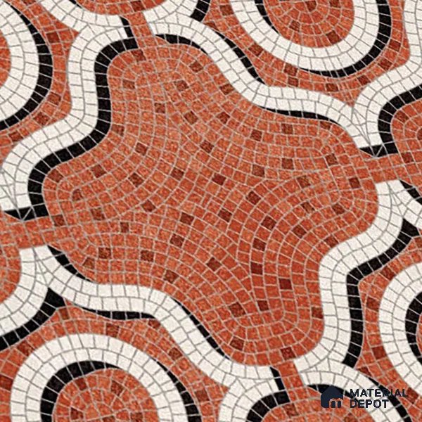 Faux Mosaic Wall & Floor Tile TL 09801 2 ft x 2 ft Vitrified Matte Finish Tile - 9 mm | Ideal for Living Room, Bedroom, Bathroom, Kitchen