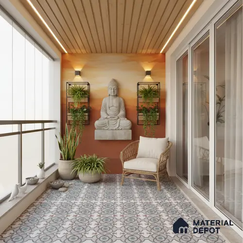 Moroccan Floor & Wall Tile TL 09802 2 ft x 2 ft Vitrified Matte Finish Tile - 9 mm | Ideal for Living Room, Bedroom, Bathroom | Please Expect a Slight Variation of Pattern