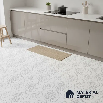 Moroccan Floor & Wall Tile TL 09803 B  2 ft x 2 ft  Vitrified Matte Finish Tile - 9 mm | Suitable For Kitchen, Accent/Feature Wall, Dining Area | Please Expect a Slight Variation of Pattern