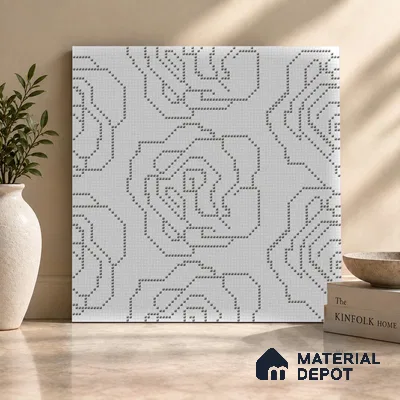 Moroccan Floor & Wall Tile TL 09803 B  2 ft x 2 ft  Vitrified Matte Finish Tile - 9 mm | Suitable For Kitchen, Accent/Feature Wall, Dining Area | Please Expect a Slight Variation of Pattern