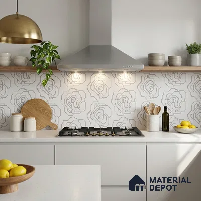 Moroccan Floor & Wall Tile TL 09803 B  2 ft x 2 ft  Vitrified Matte Finish Tile - 9 mm | Suitable For Kitchen, Accent/Feature Wall, Dining Area | Please Expect a Slight Variation of Pattern