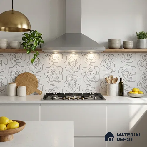 Moroccan Floor & Wall Tile TL 09803 B 2 ft x 2 ft Vitrified Matte Finish Tile - 9 mm | Suitable For Kitchen, Accent/Feature Wall, Dining Area | Please Expect a Slight Variation of Pattern