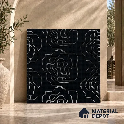 Moroccan Floor & Wall Tile TL 09803  2 ft x 2 ft  Vitrified Matte Finish Tile - 9 mm | Suitable For Kitchen, Accent/Feature Wall, Dining Area | Please Expect a Slight Variation of Pattern