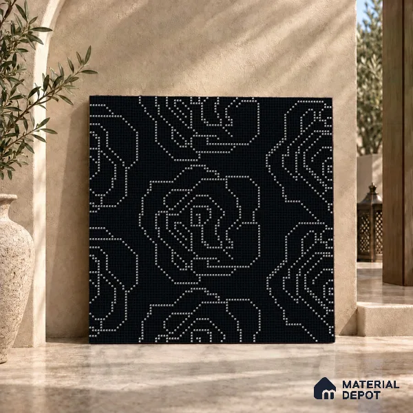 Moroccan Floor & Wall Tile TL 09803 2 ft x 2 ft Vitrified Matte Finish Tile - 9 mm | Suitable For Kitchen, Accent/Feature Wall, Dining Area | Please Expect a Slight Variation of Pattern
