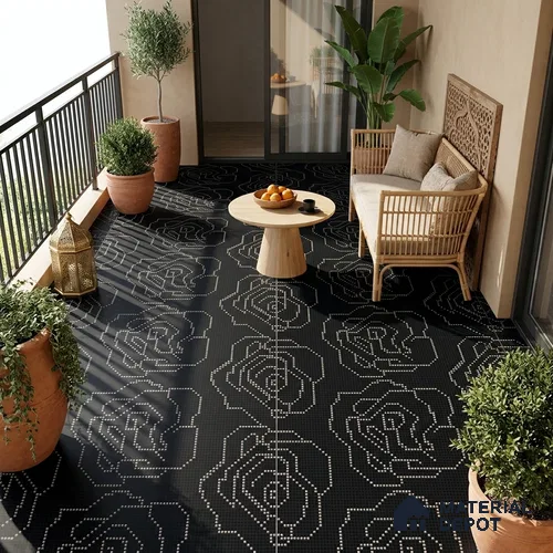 Moroccan Floor & Wall Tile TL 09803  2 ft x 2 ft  Vitrified Matte Finish Tile - 9 mm | Suitable For Kitchen, Accent/Feature Wall, Dining Area | Please Expect a Slight Variation of Pattern