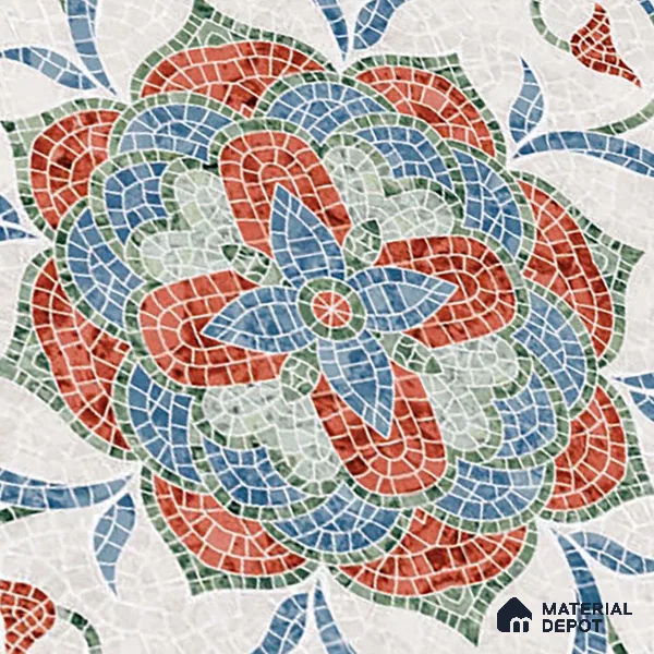 Moroccan Floor & Wall Tile TL 09804 2 ft x 2 ft Blue Vitrified Matte Finish Tile - 9 mm | Suitable For Balcony, Foyer, Courtyard | Please Expect a Slight Variation of Pattern