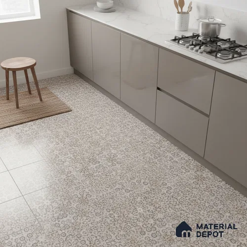 Moroccan Floor & Wall Tile TL 09805  2 ft x 2 ft  Vitrified Matte Finish Tile - 9 mm | Ideal for Living Room, Bedroom, Bathroom | Please Expect a Slight Variation of Pattern