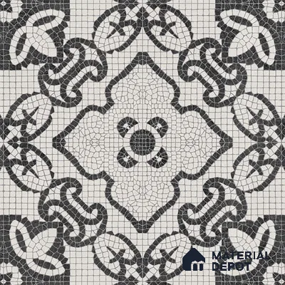 Moroccan Floor & Wall Tile TL 09806  2 ft x 2 ft  Vitrified Matte Finish Tile - 9 mm | Suitable For Balcony, Foyer, Courtyard | Please Expect a Slight Variation of Pattern