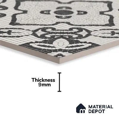Moroccan Floor & Wall Tile TL 09806  2 ft x 2 ft  Vitrified Matte Finish Tile - 9 mm | Suitable For Balcony, Foyer, Courtyard | Please Expect a Slight Variation of Pattern