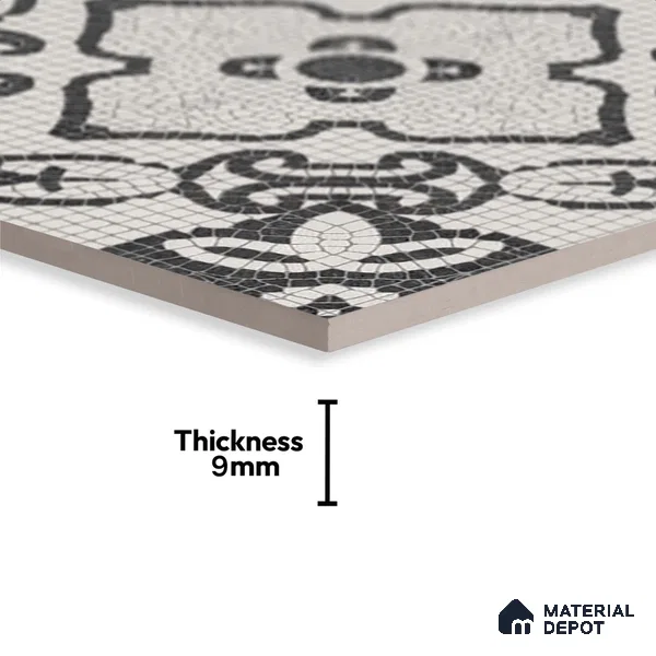 Moroccan Floor & Wall Tile TL 09806  2 ft x 2 ft  Vitrified Matte Finish Tile - 9 mm | Suitable For Balcony, Foyer, Courtyard | Please Expect a Slight Variation of Pattern