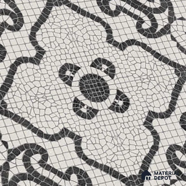 Moroccan Floor & Wall Tile TL 09806  2 ft x 2 ft  Vitrified Matte Finish Tile - 9 mm | Suitable For Balcony, Foyer, Courtyard | Please Expect a Slight Variation of Pattern