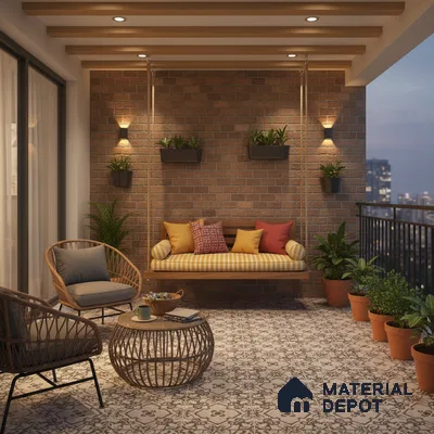 Moroccan Floor & Wall Tile TL 09806  2 ft x 2 ft  Vitrified Matte Finish Tile - 9 mm | Suitable For Balcony, Foyer, Courtyard | Please Expect a Slight Variation of Pattern
