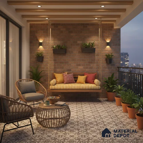 Moroccan Floor & Wall Tile TL 09806 2 ft x 2 ft Vitrified Matte Finish Tile - 9 mm | Suitable For Balcony, Foyer, Courtyard | Please Expect a Slight Variation of Pattern