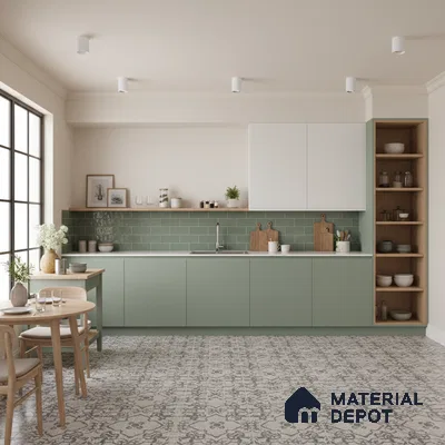 Moroccan Floor & Wall Tile TL 09806  2 ft x 2 ft  Vitrified Matte Finish Tile - 9 mm | Suitable For Balcony, Foyer, Courtyard | Please Expect a Slight Variation of Pattern