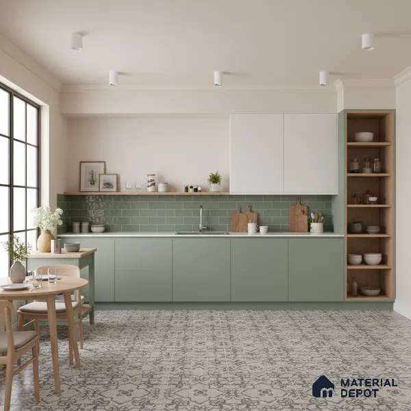 Moroccan Floor & Wall Tile TL 09806  2 ft x 2 ft  Vitrified Matte Finish Tile - 9 mm | Suitable For Balcony, Foyer, Courtyard | Please Expect a Slight Variation of Pattern