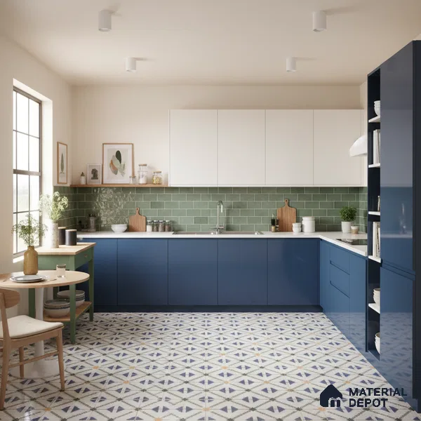Moroccan Floor & Wall Tile TL 09815 2 ft x 2 ft Brown Vitrified Matte Finish Tile - 9 mm | Suitable For Kitchen, Balcony, Dining Area | Please Expect a Slight Variation of Pattern