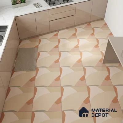 Moroccan Floor & Wall Tile TL 09816  2 ft x 2 ft Ivory Vitrified Matte Finish Tile - 9 mm | Suitable For Kitchen, Dining Area | Please Expect a Slight Variation of Pattern