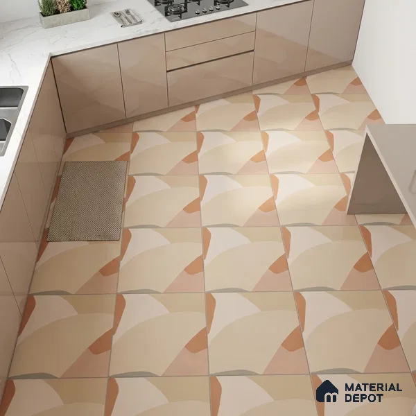 Moroccan Floor & Wall Tile TL 09816 2 ft x 2 ft Ivory Vitrified Matte Finish Tile - 9 mm | Suitable For Kitchen, Dining Area | Please Expect a Slight Variation of Pattern