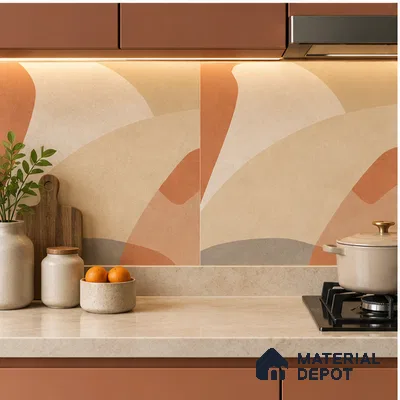 Moroccan Floor & Wall Tile TL 09816  2 ft x 2 ft Ivory Vitrified Matte Finish Tile - 9 mm | Suitable For Kitchen, Dining Area | Please Expect a Slight Variation of Pattern