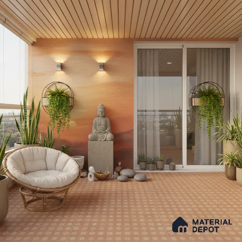 Moroccan Floor & Wall Tile TL 09818 B 2 ft x 2 ft Tactile Memoria Decor Vitrified Matte Finish Tile - 9 mm | Suitable For Balcony, Courtyard, Corridor | Please Expect a Slight Variation of Pattern