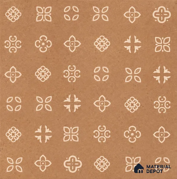 Moroccan Floor & Wall Tile TL 09818 B 2 ft x 2 ft Tactile Memoria Decor Vitrified Matte Finish Tile - 9 mm | Suitable For Balcony, Courtyard, Corridor | Please Expect a Slight Variation of Pattern