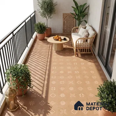 Moroccan Floor & Wall Tile TL 09818 B 2 ft x 2 ft Tactile Memoria Decor Vitrified Matte Finish Tile - 9 mm | Suitable For Balcony, Courtyard, Corridor | Please Expect a Slight Variation of Pattern