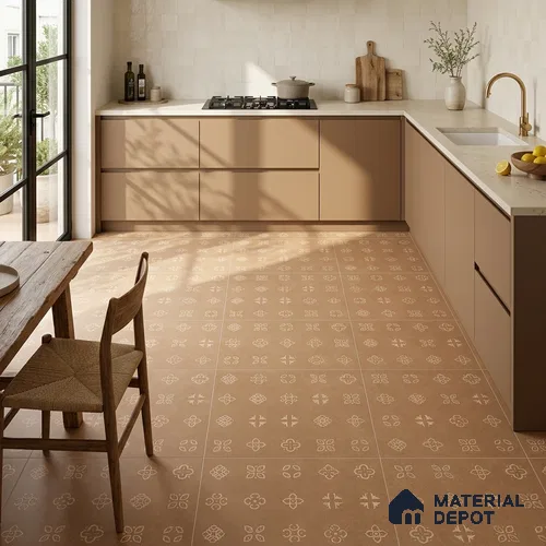 Moroccan Floor & Wall Tile TL 09818 B 2 ft x 2 ft Tactile Memoria Decor Vitrified Matte Finish Tile - 9 mm | Suitable For Balcony, Courtyard, Corridor | Please Expect a Slight Variation of Pattern