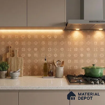 Moroccan Floor & Wall Tile TL 09818 B 2 ft x 2 ft Tactile Memoria Decor Vitrified Matte Finish Tile - 9 mm | Suitable For Balcony, Courtyard, Corridor | Please Expect a Slight Variation of Pattern