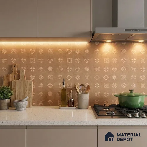 Moroccan Floor & Wall Tile TL 09818 B 2 ft x 2 ft Tactile Memoria Decor Vitrified Matte Finish Tile - 9 mm | Suitable For Balcony, Courtyard, Corridor | Please Expect a Slight Variation of Pattern